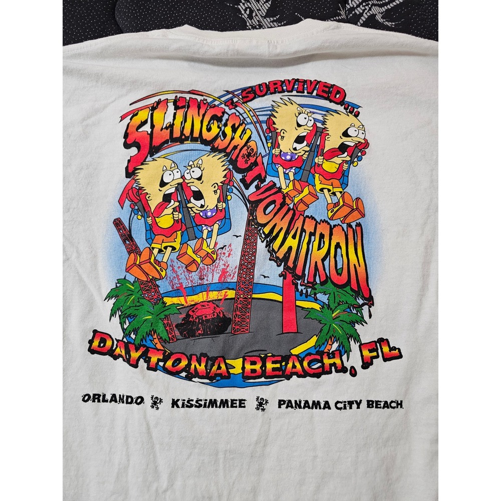 Port & Company Slingshot Vomatron Daytona Beach FL Graphic T-Shirt White XL